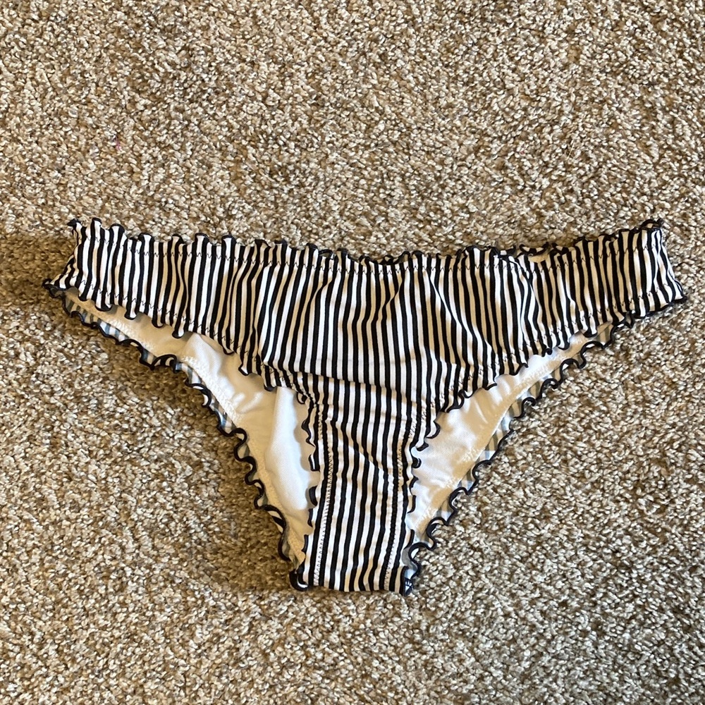 Hollister Striped Ruffle Bikini Bottom